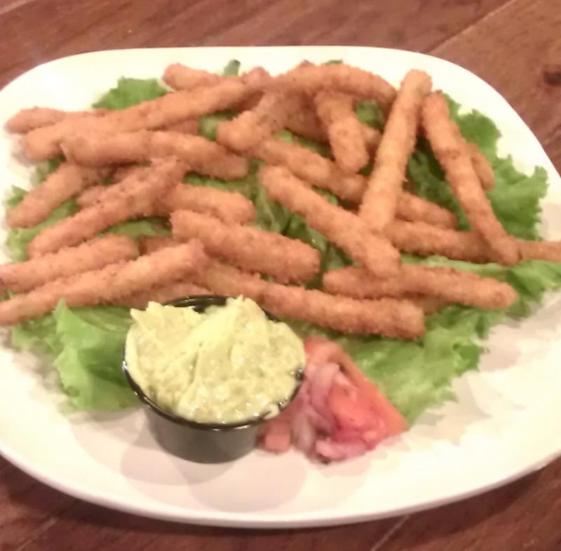 Fresh eggplant, hand cut & breaded, served with creamy avocado dipping sauce! 